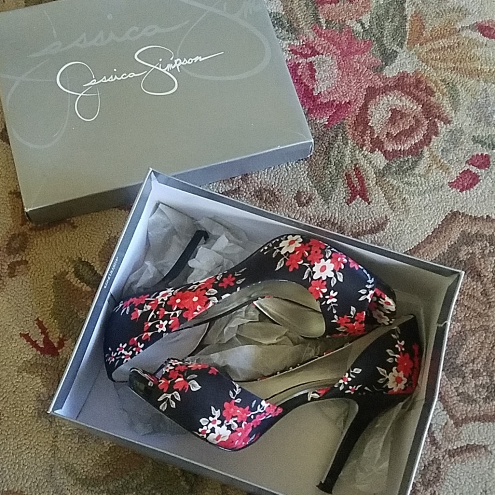 Floral Jessica Simpson high heels